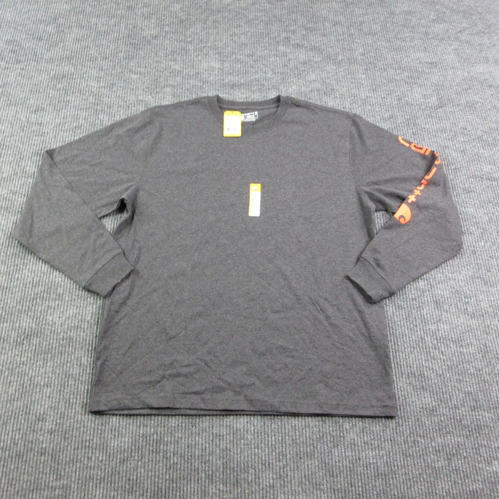 Carhartt Shirt Mens L Black Long Sleeve Loose Fit Heavyweight Logo NWT